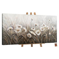 GEMÄLDE Gänseblümchen auf Keilrahmen 140x70 cm - Weiß, Holz (140/70cm) - YS-art gallery