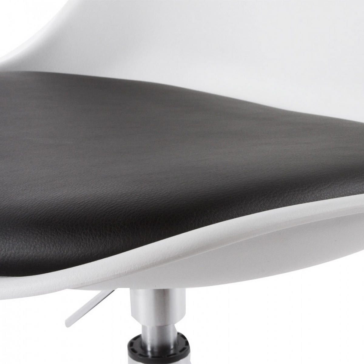 STUHL Weiß 48x85x54cm - Chromfarben/Schwarz, Leder/Kunststoff (48/85/54cm) - AlterEgo
