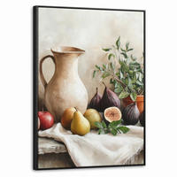 LEINWAND Bilder mit Rahmen - Obst - Kräuter - Ländlich - 60x80 - Naturfarben, Textil (60/80cm) - MuchoWow