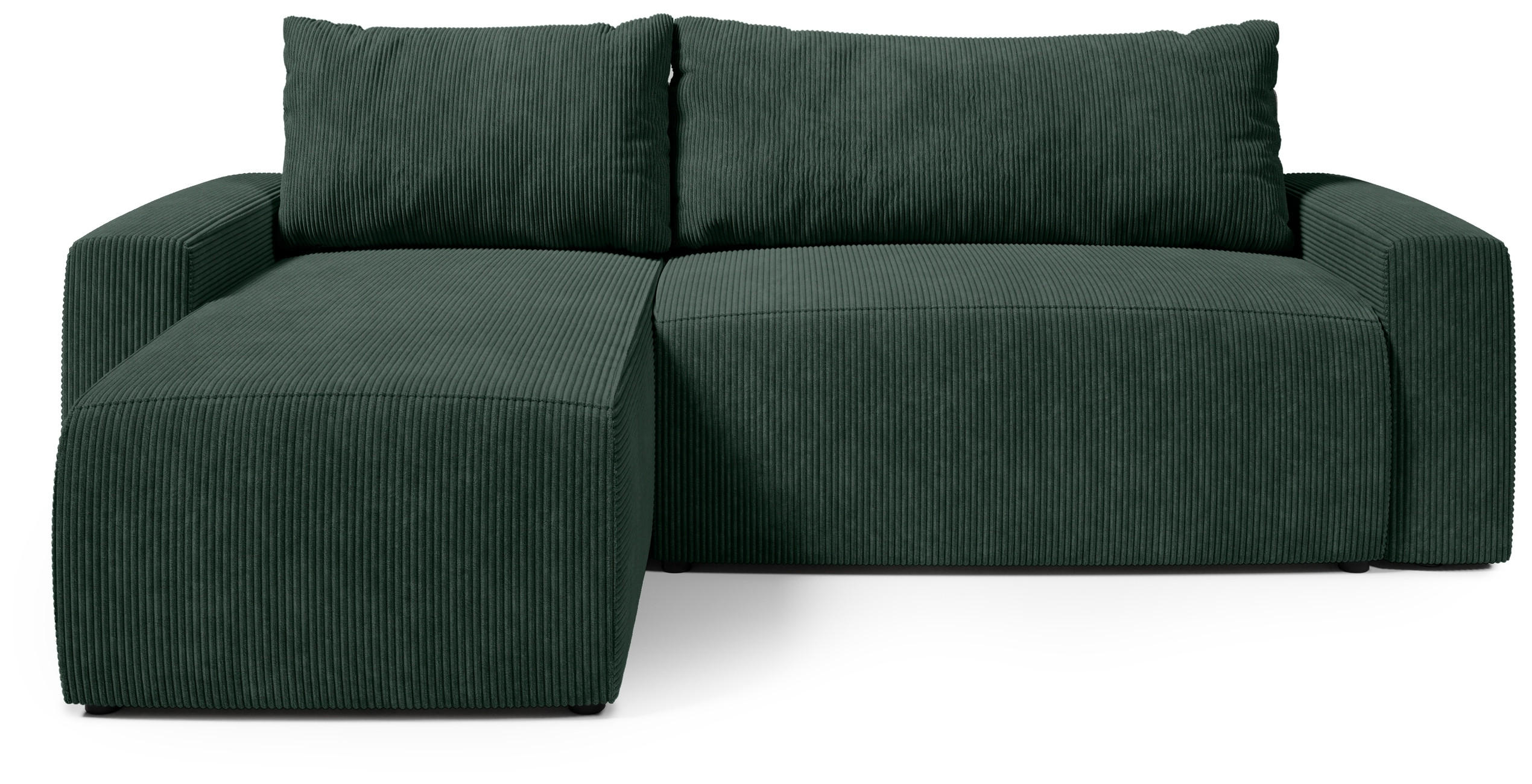 ECKSOFA PLUSH mit Schlaffunktion Grün Cord - Grün, Textil (240/145cm) - Bromarkt