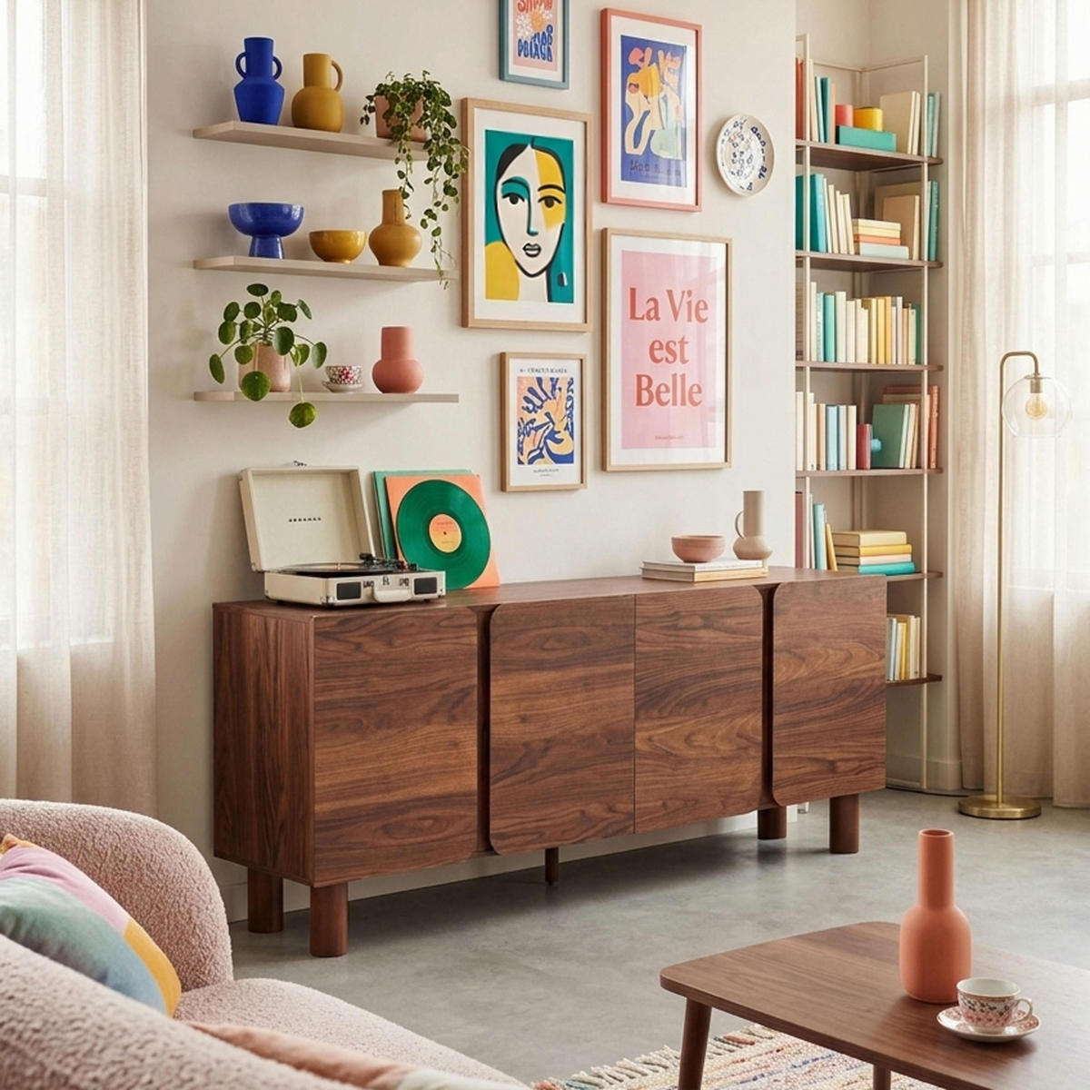 SIDEBOARD, dunkles Holz - Braun, Holz (180/75/38.2cm) - Oviala