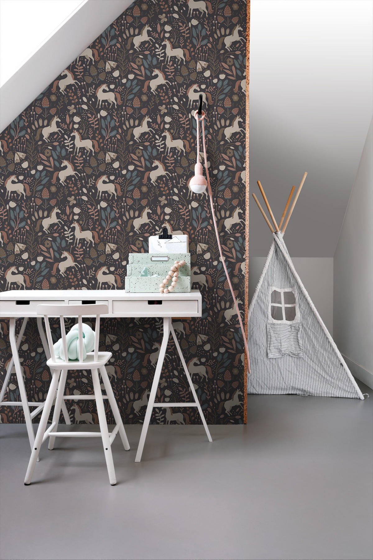 TAPETE Einhörner 50 x 900 cm - Blau, Papier (50/0.1cm) - ESTAhome