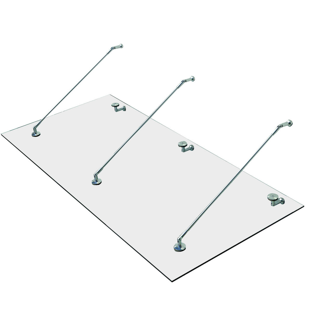 VORDACH DE-07394 mit gehärtetem Glas und Edelstahl Klarglas - Transparent, Glas/Metall (90/12/200cm) - ComfortXL