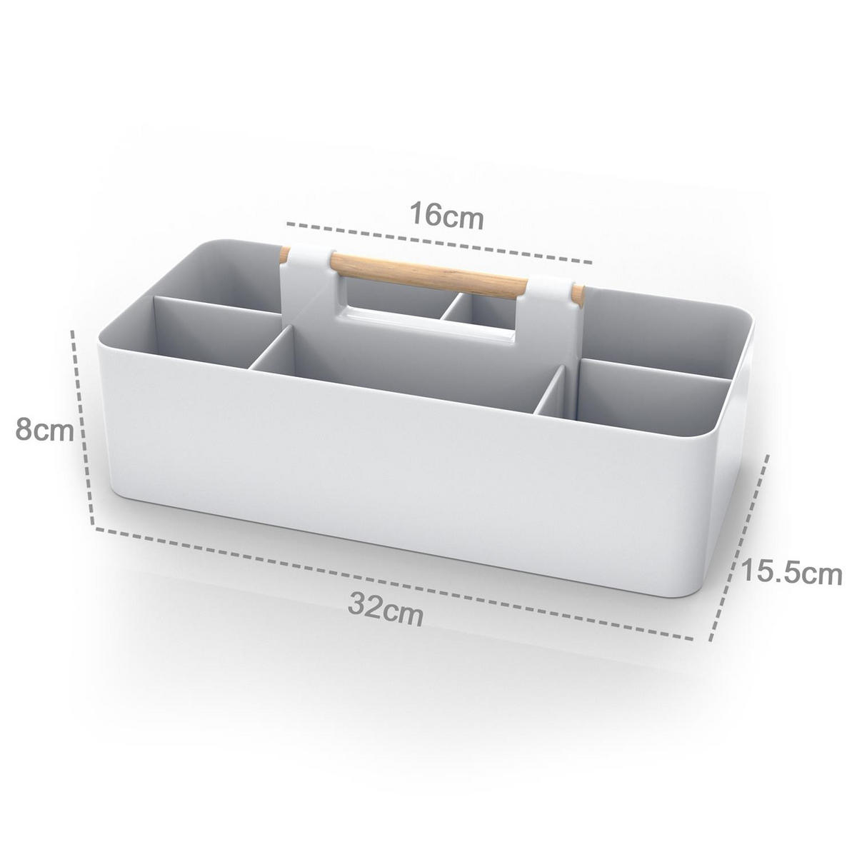 MAKE-UP-ORGANIZER 32/15.5/8 cm (Grau) - Grau, Kunststoff (15.5/8/32cm) - Intirilife