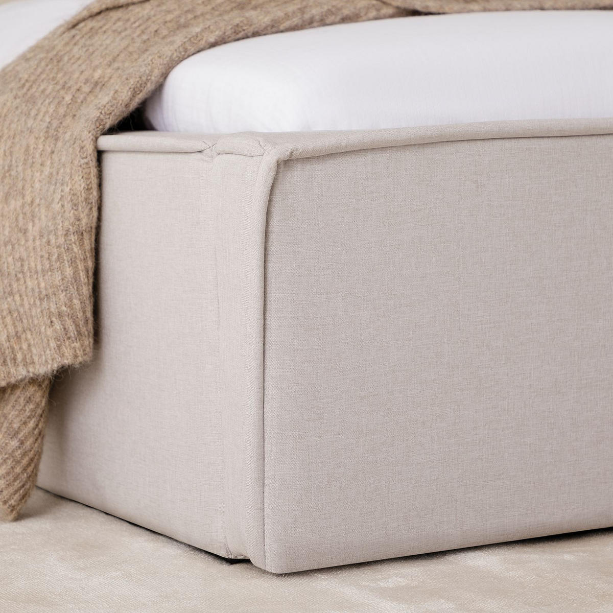 POLSTERBETT CALM 180x200 cm grau - Grau, Textil (180/200cm) - IDIMEX