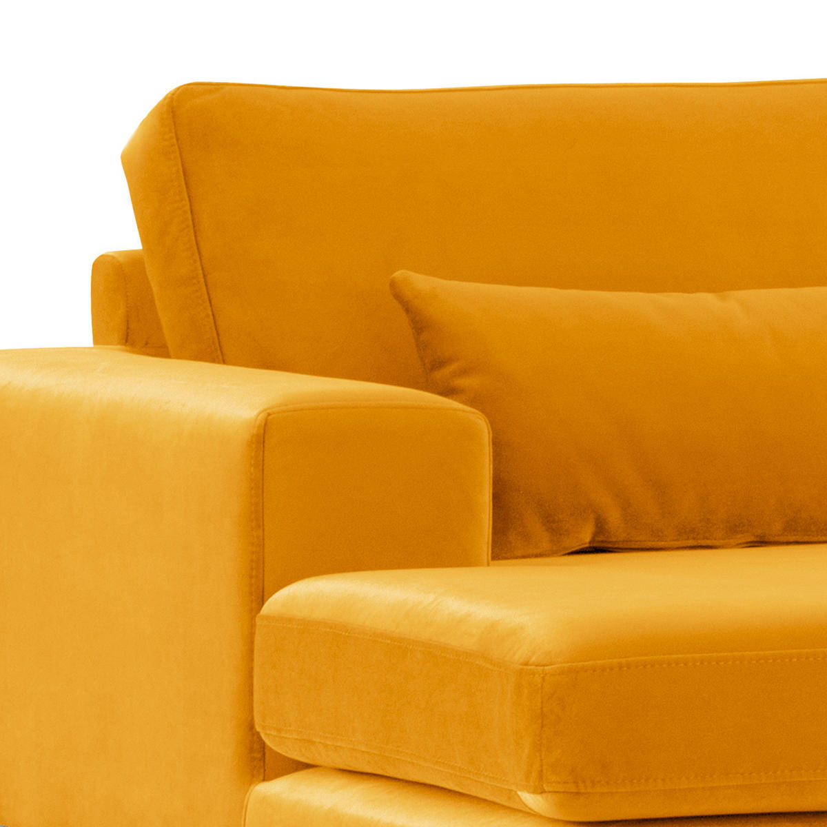 WOHNLANDSCHAFT mit Longchair - Eichefarben/Gelb, Eichenholz/Textil (371/81/219cm) - home24