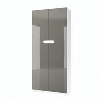 BÜROSCHRANK Logan Fronten in Grau Hochglanz - Grau, Holzwerkstoff (82/184/37cm) - Vladon