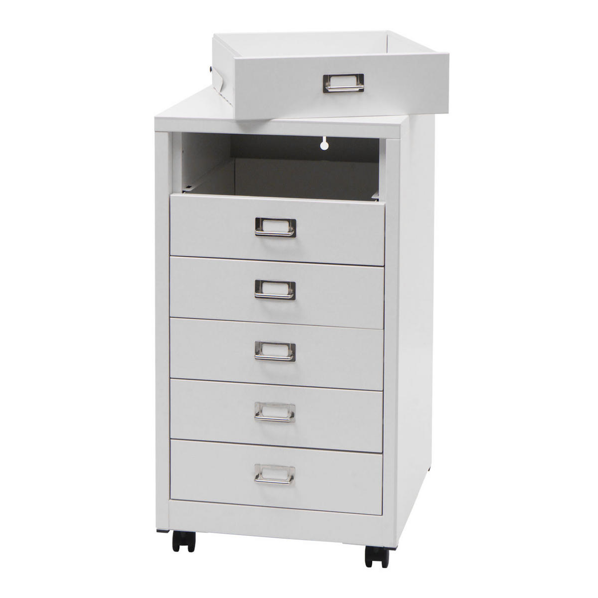 ROLLCONTAINER 75x40x41cm Metall 6 Schubladen Weiß - Weiß, Metall (40/75/41cm) - PROREGAL