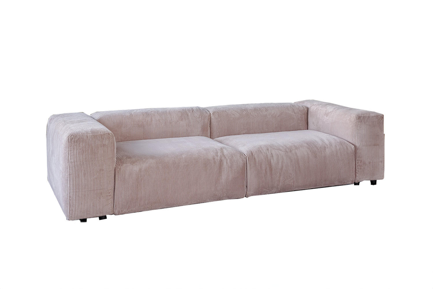 MODULSOFA MIA Taupe Cord - Taupe/Schwarz, Kunststoff/Textil (306/72/120cm) - KAWOLA