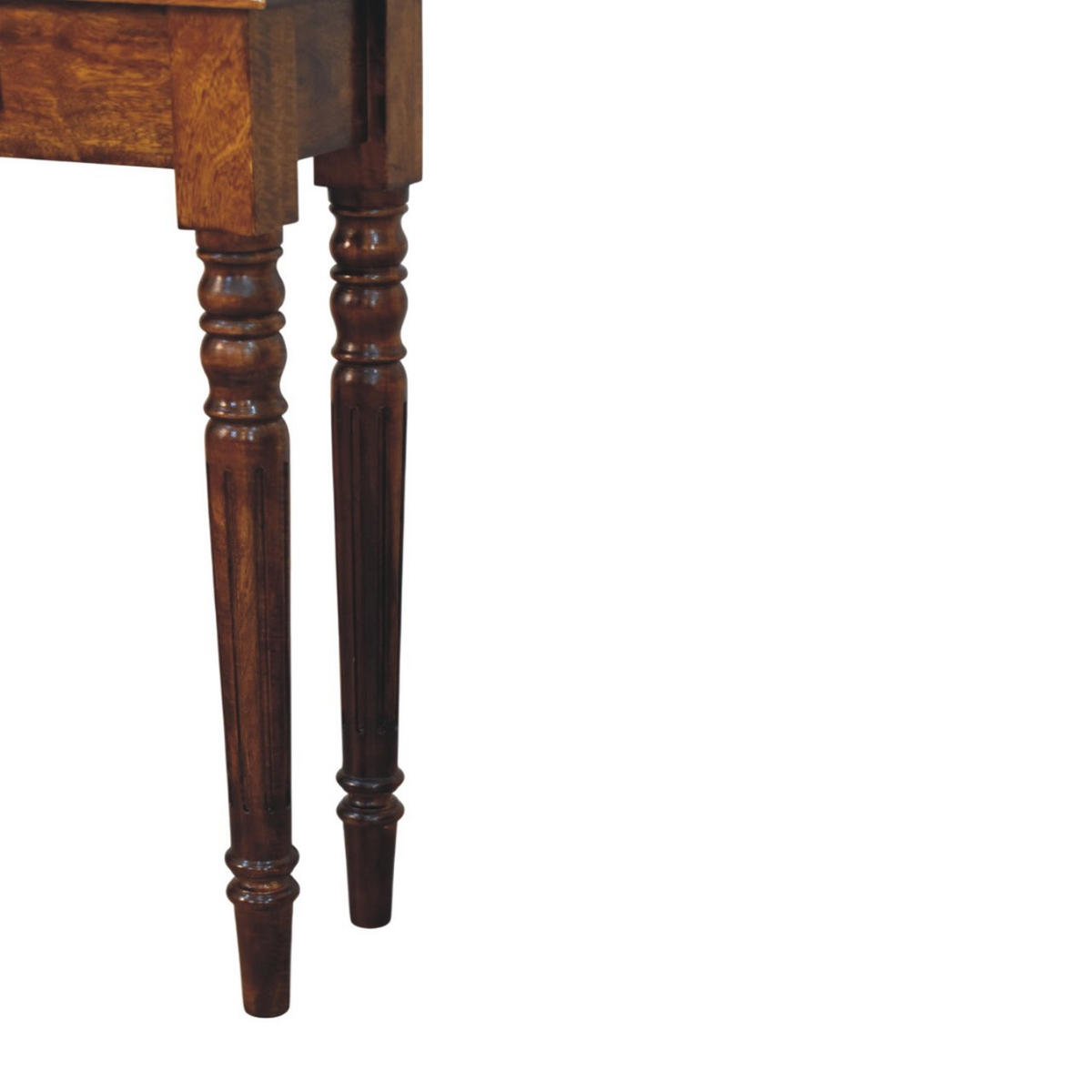 KONSOLENTISCH Massivholz Kastanienbraun Gedrechselte Beine, 1 Schublade - Dunkelbraun/Messingfarben, Mangoholz/Holz (70/80/25cm) - Artisan Furniture