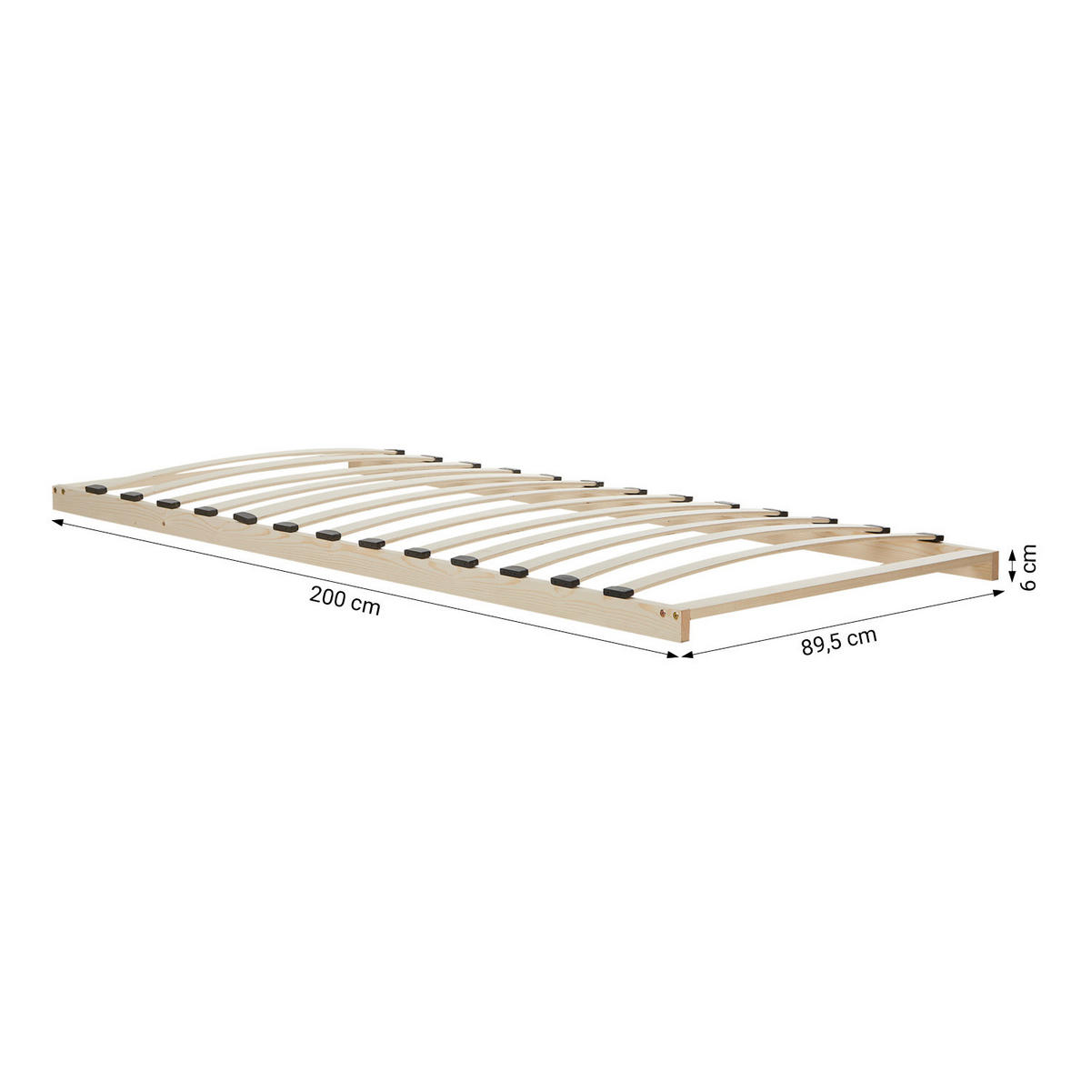 LATTENROST 90/200 cm Rollrost - Braun, Holz - Homestyle4u