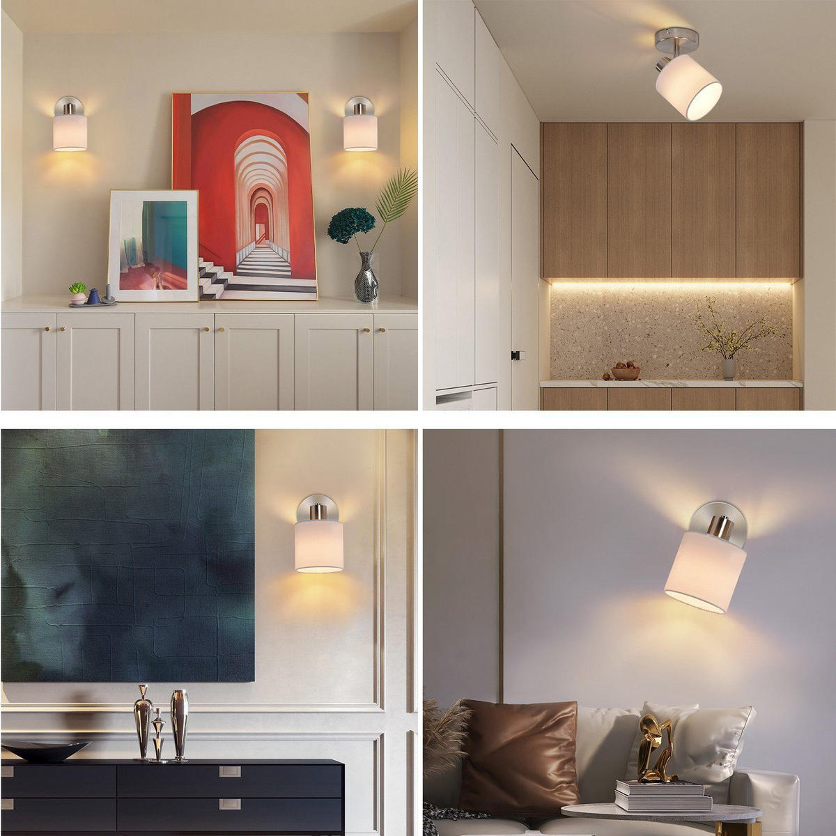 DECKENSTRAHLER Brand 1-flammig 11/11/21 cm - Silberfarben, Textil (11/11/21cm) - Nettlife