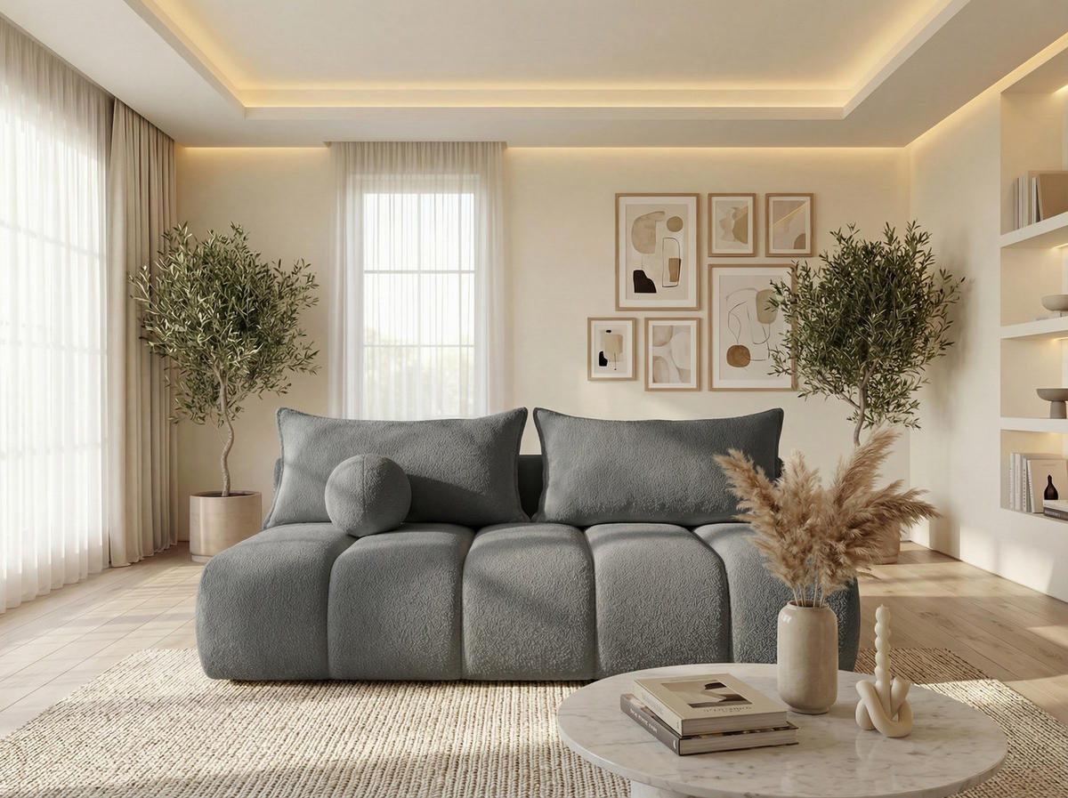 SCHLAFSOFA Milla mit Bettkasten, Grau 205/97/85 cm - Grau, Textil/Metall (205/97/85cm) - WFL GROUP