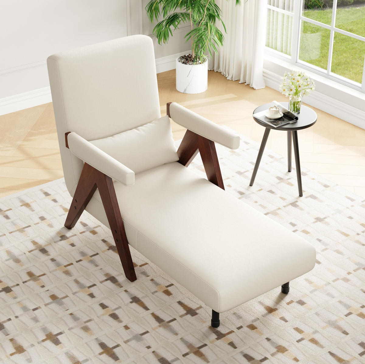 KLAPPSESSEL Leinenstoff 3-in-1 mit 6-fach verstellbarer Rückenlehne 87/64/60 cm Dunkelbraun - Dunkelbraun, Textil (87/64/60cm) - Redom