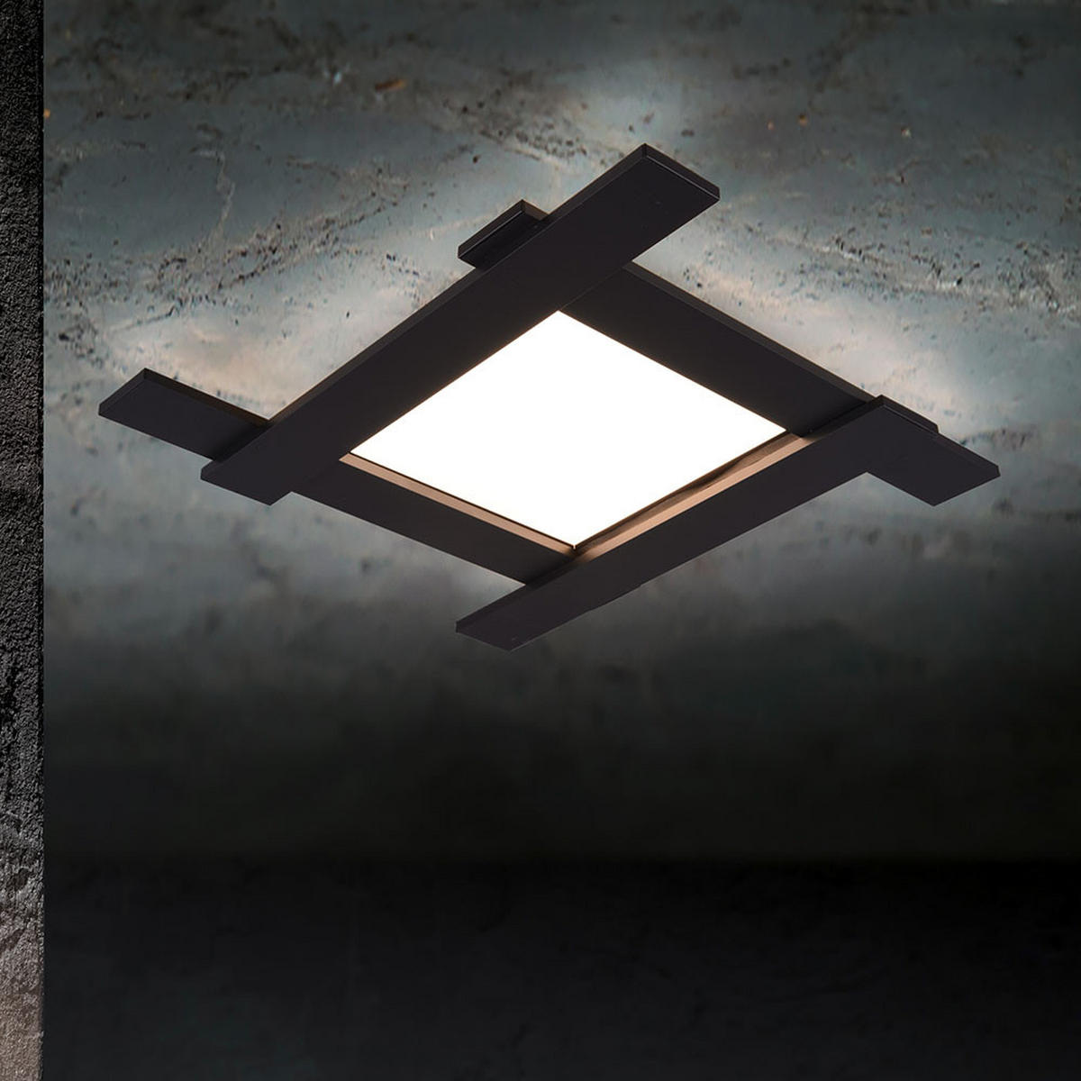 LED DECKENLEUCHTE Belfast Schwarz Matt - Schwarz, Metall (59/59/6cm)