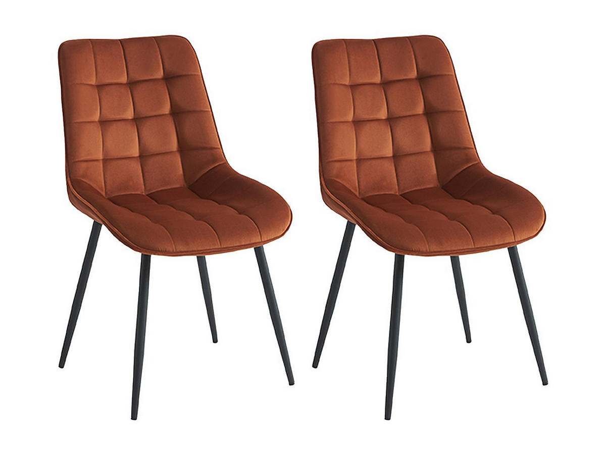 STUHL - 49.5cm x 60cm - Polyester - terracotta - OLLUA - Braun, Textil (49.5/87/60cm) - Vente-Unique