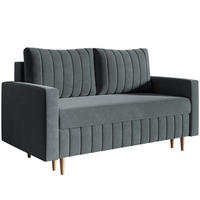 SCHLAFSOFA 160 cm Scandi, 2-seater, Bettkasten, Beine, Dunkelgrau - Dunkelgrau, Holz (160/94/90cm) - Emporius
