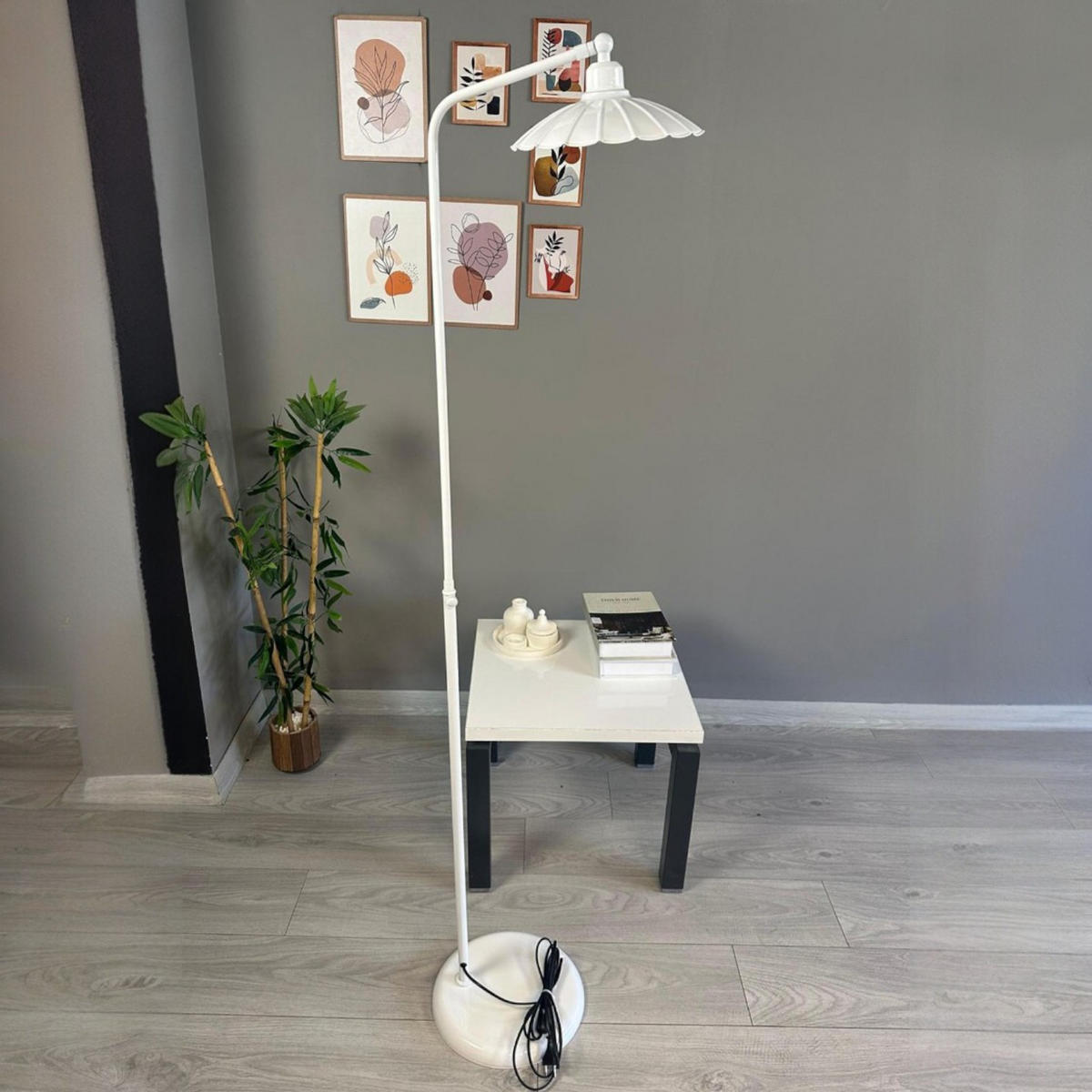 STEHLAMPE Falen 180 Cm - Weiß, Metall (35/35/180cm) - Bamyum