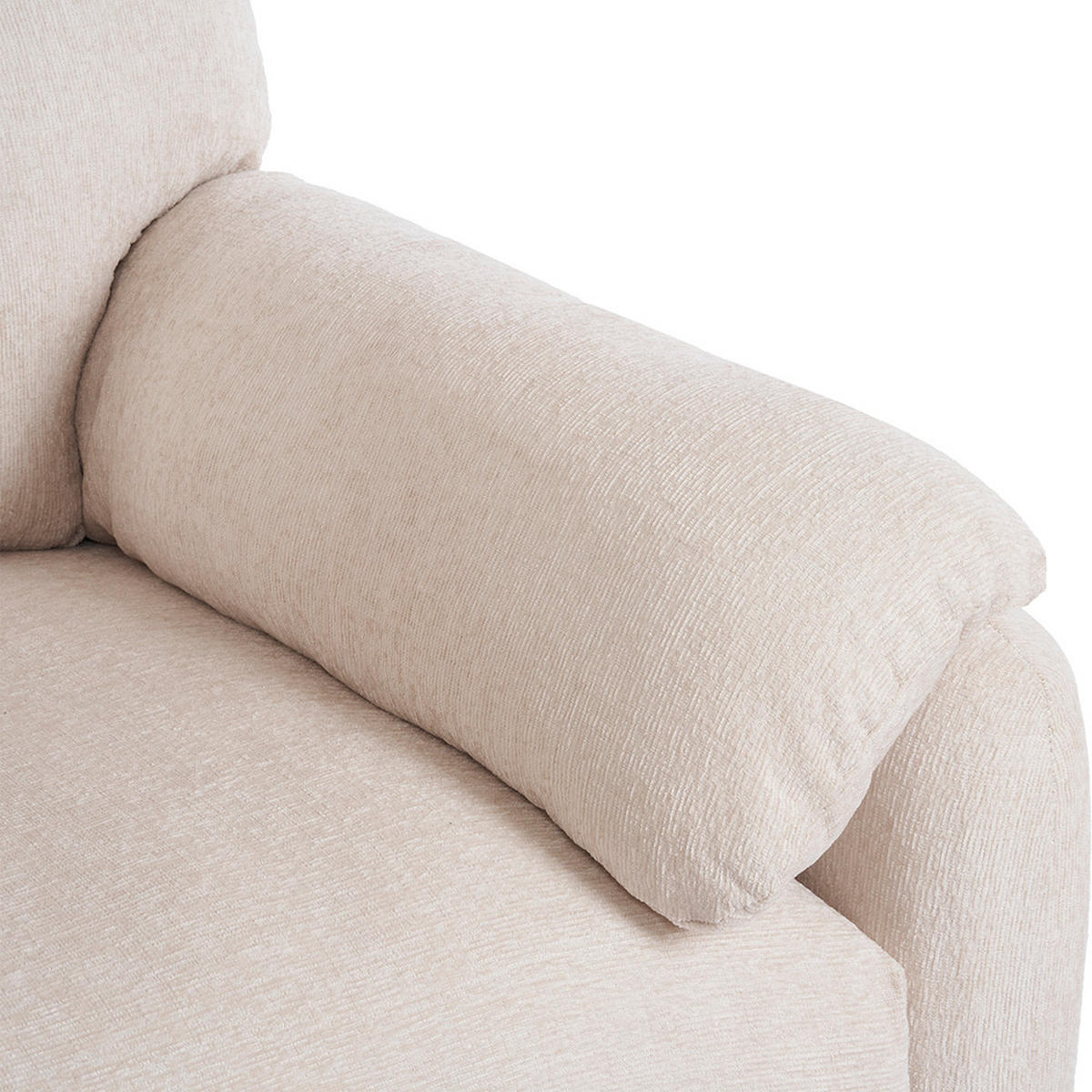 EINZELSOFA in Beige Chenille-Stoff - Beige, Kunststoff/Textil (82/84/96cm) - KOMHTOM