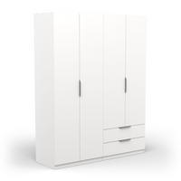 SCHRANK, 4 Türen - GHOST - Weiß - 157,3 x 51,1 x 203 cm - Weiß, Holz (51.1/203/157.3cm) - Demeyere