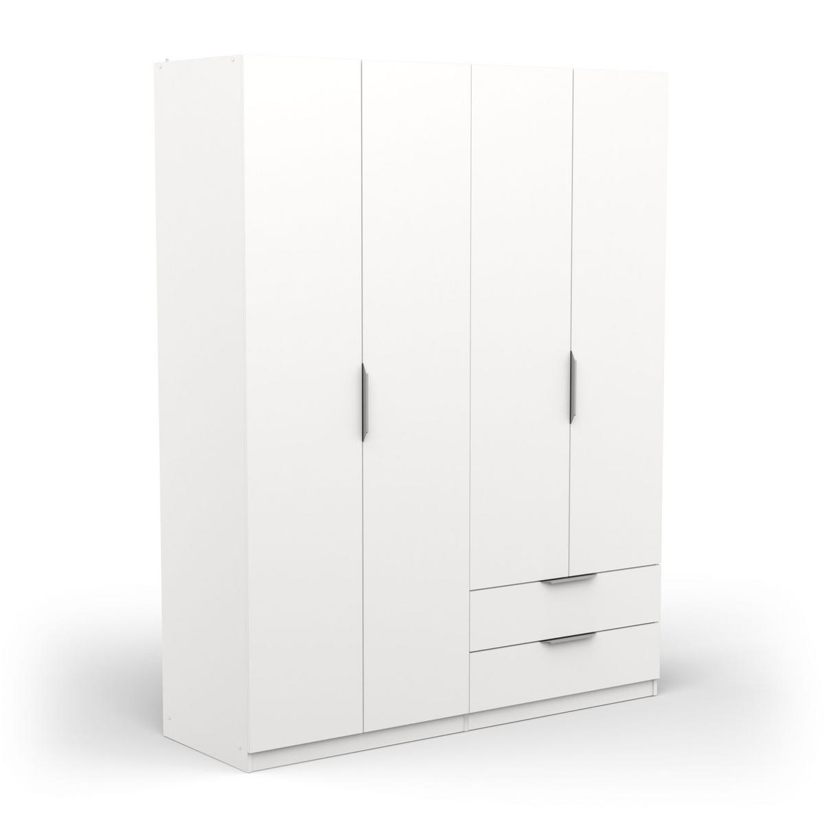 SCHRANK, 4 Türen - GHOST - Weiß - 157,3 x 51,1 x 203 cm - Weiß, Holz (51.1/203/157.3cm) - Demeyere