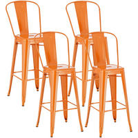 BARHOCKER 4er Set Metall orange - Orange, Metall (44/115/52cm) - CLP