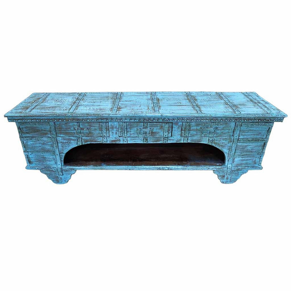 TV-LOWBOARD aus Holz, 175x45x57cm - Blau, Holz (175/57/45cm) - Wanderlust