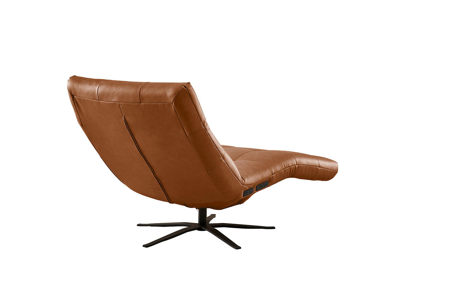 RELAXLIEGE LETICIA Braun Leder - Cognac/Schwarz, Leder/Metall (82/115/156cm) - KAWOLA