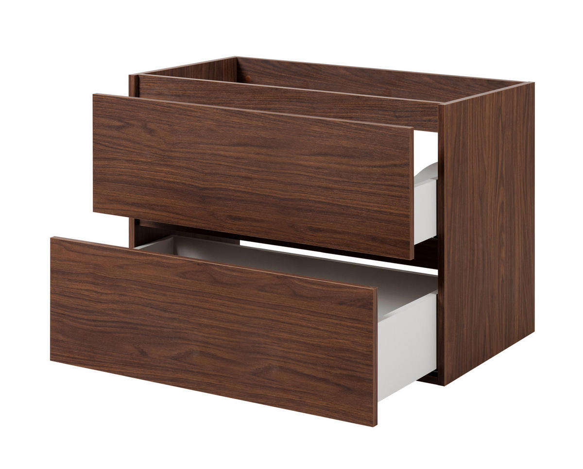 BADEZIMMERSCHRANK, Farbe: Eiche-Nussbaum, 80 x 46 x 60,7 cm, ohne Waschtischplatte - Eichefarben, Holzwerkstoff (80/60.7/46cm) - 3XE LIVING
