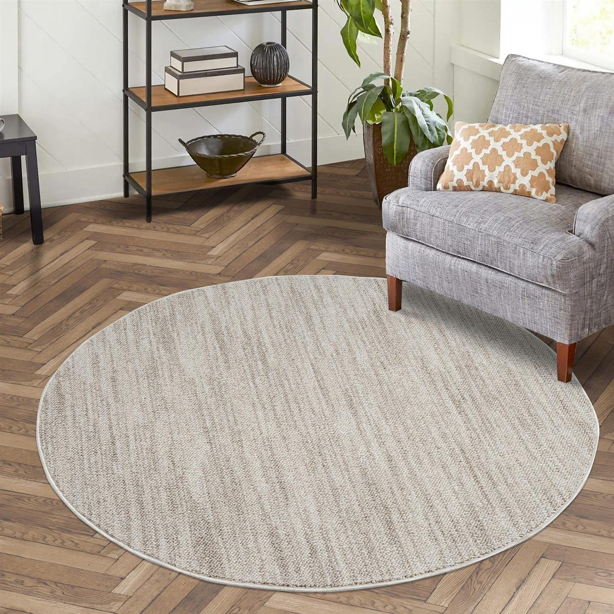 KURZFLOR-TEPPICH Clasico 0052 Taupe 160 cm Rund - Taupe, Textil (160/160cm) - carpet city