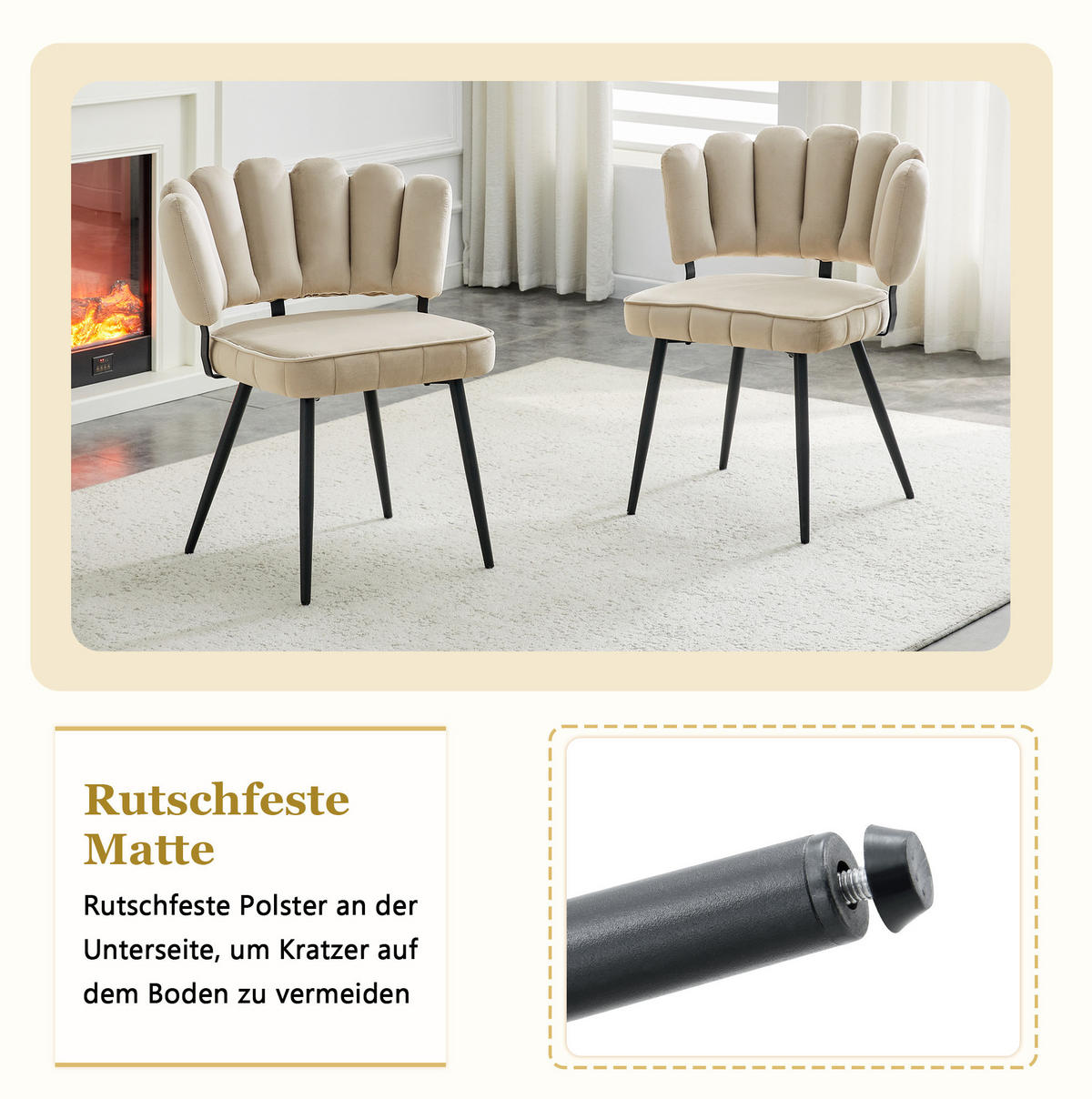 ESSTISCH-SET 5-tlg. 107 cm Schwarz/Hellbraun - Schwarz, Metall (107/75/107cm) - Meubliv