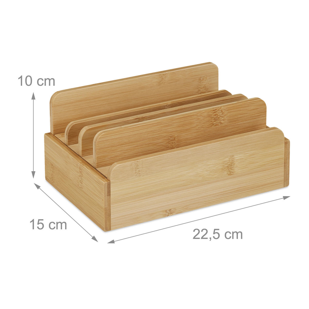 NABÍJACIA stanica - svetlohnedá, drevo (15/22.5/10cm) - Relaxdays
