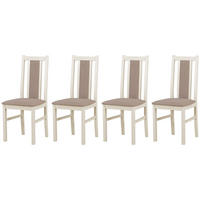 ESSZIMMERSTUHL - 4er-Set Bos 14 kaschmir opium 20 - Beige/Haselnussfarben, Holz (43/94/40cm) - Leaf Design