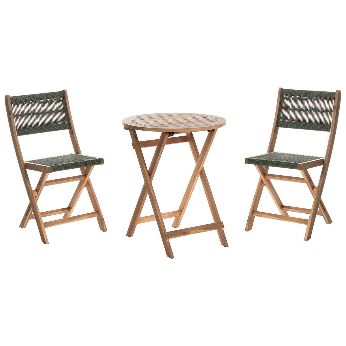BISTRO-SET 2-Sitzer Grün Prossedi - Hellbraun/Grün, Holz - Beliani