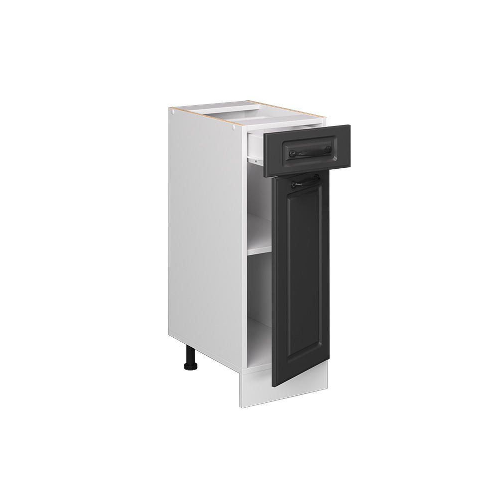 KÜCHENUNTERSCHRANK R-Line Anthrazit Landhaus 30 cm ohne AP - Anthrazit/Weiß, Holzwerkstoff (30/81.6/46cm) - Vicco