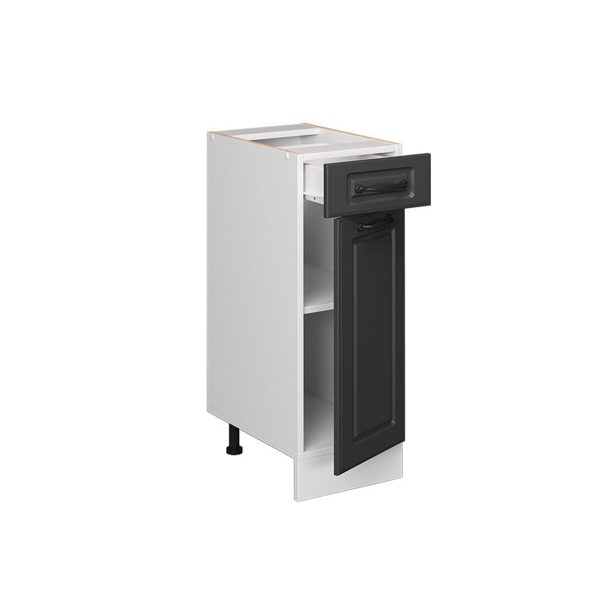 KÜCHENUNTERSCHRANK R-Line Anthrazit Landhaus 30 cm, AP Anthrazit - Anthrazit/Weiß, Holzwerkstoff (30/81.6/60cm) - Vicco
