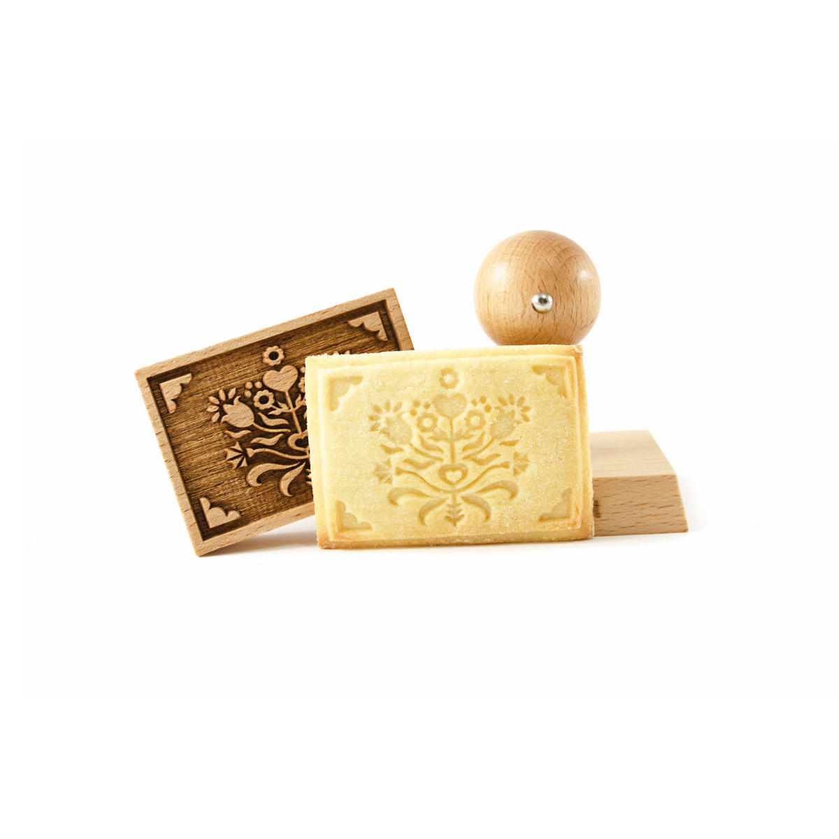 KEKSSTEMPEL Blumenstrauß, 70x50 mm, Buchenholz - Braun, Holz (7/7/5cm) - Folkroll