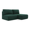 ECKSOFA mit Schlaffunktion rechts Strukturstoff Stoff Grün - Dunkelgrün/Schwarz, Kunststoff/Textil (210/149cm) - Makamii
