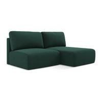 ECKSOFA mit Schlaffunktion rechts Strukturstoff Stoff Grün - Dunkelgrün/Schwarz, Kunststoff/Textil (210/149cm) - Makamii