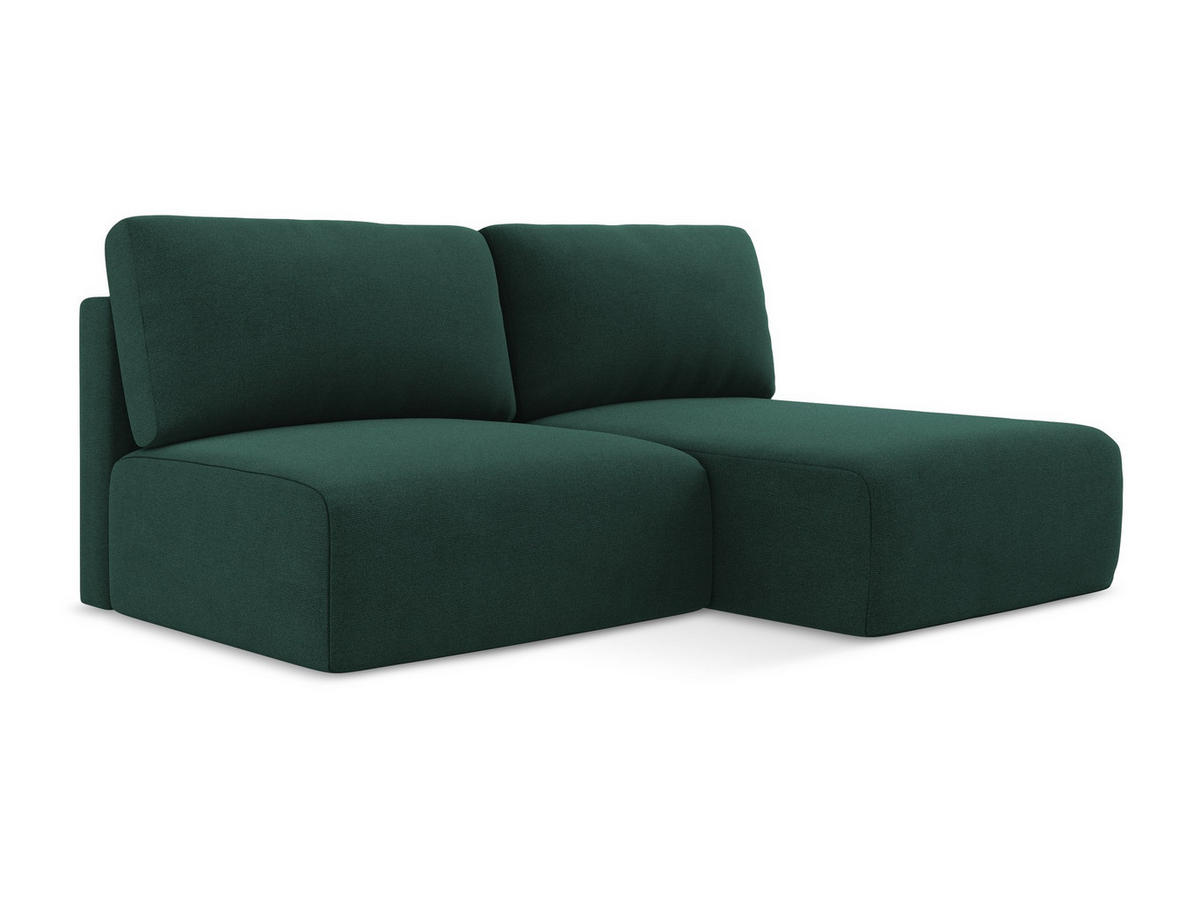 ECKSOFA mit Schlaffunktion rechts Strukturstoff Stoff Grün - Dunkelgrün/Schwarz, Kunststoff/Textil (210/149cm) - Makamii
