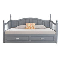 SCHLAFSOFA ausziehbar 90x190/180x190 cm Holz Grau mit 2 Schubladen - Grau, Holz (90/190cm) - Meubliv