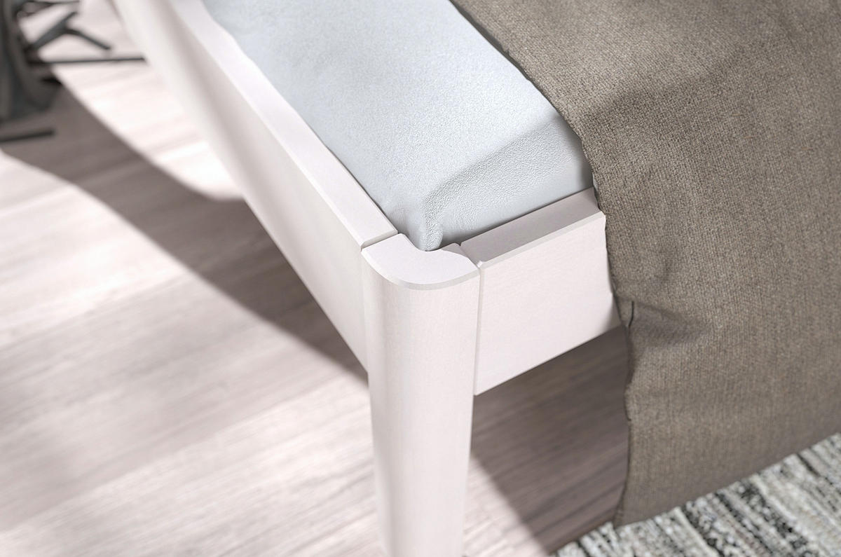 MASSIVHOLZBETT Ammer, in Weiß, 160x200 - Weiß, Holz/Buchenholz (160/200cm) - Visby