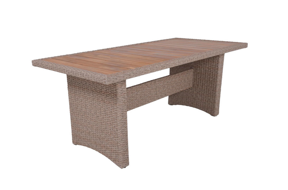 GARTENTISCH Essen 180 cm Weidenbraun Terrassentisch - Braun, Holz (90/180/75cm) - DELUKE