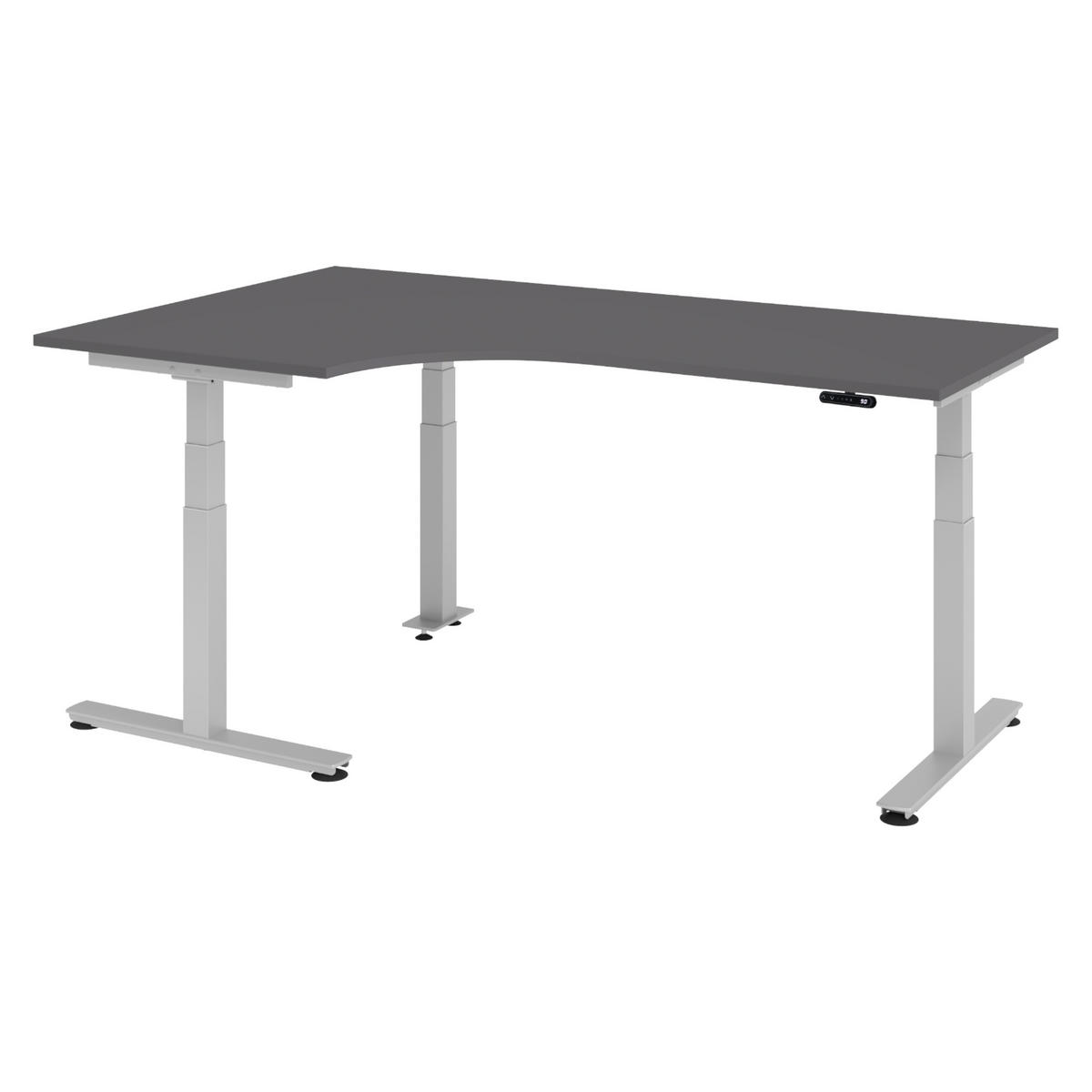 SCHREIBTISCH elektrisch XDSM 120/200/72 cm in Graphitfarben/Silberfarben - Silberfarben/Graphitfarben, Holzwerkstoff (120/200/72cm) - bümö
