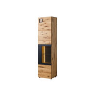 VITRINE Wildeiche 50x43,5x204 natur geölt/lackiert KITZBÜHEL #103 - Braun, Holz (50/204/44cm) - Massivmoebel24
