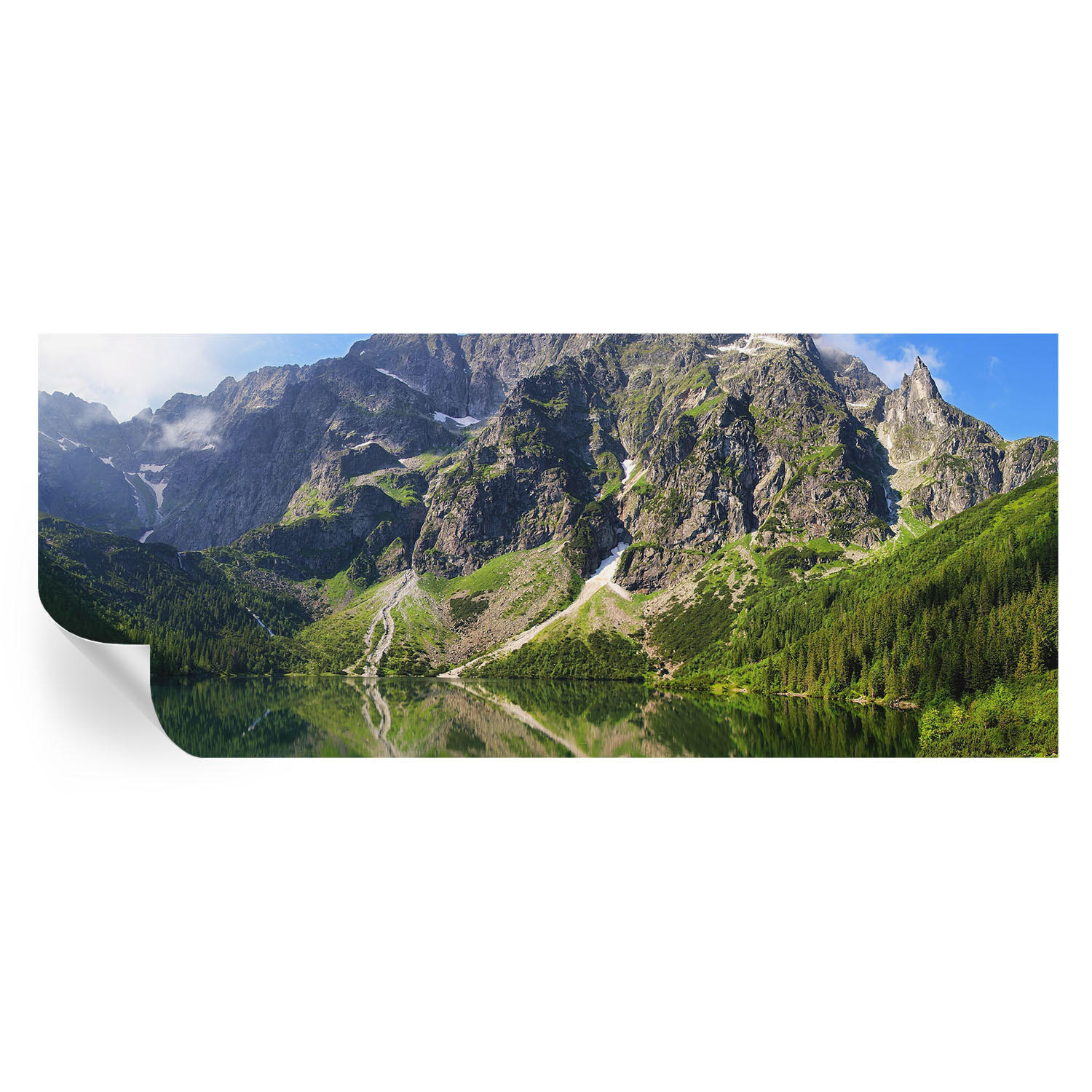 FOTOTAPETE 250x104 cm - Malerische Berge - Blau, Textil (250/104cm) - Wallfluent