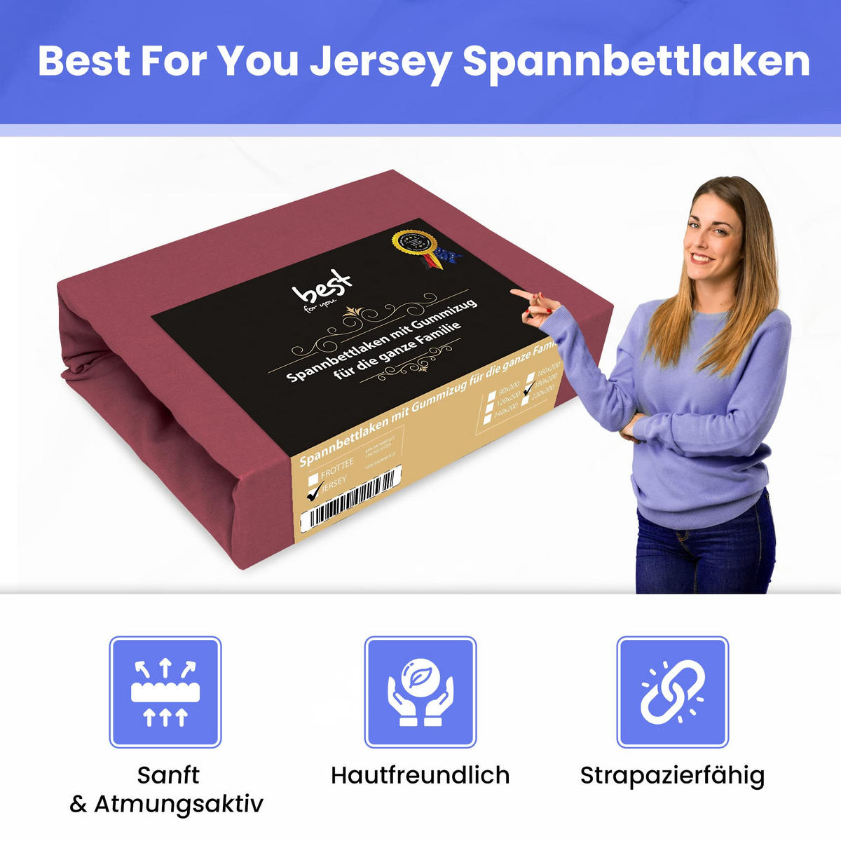 SPANNBETTLAKEN 80/180 cm, Jersey Elastisch 100 % Baumwolle Bordeux - Bordeaux, Textil (80/180cm) - Best For Home