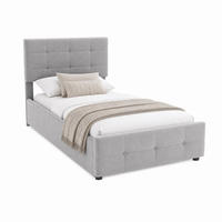 KINDERBETT mit Stauraum 90x200 cm Samt Grau - Grau, Metall (90/200cm) - Meubliv
