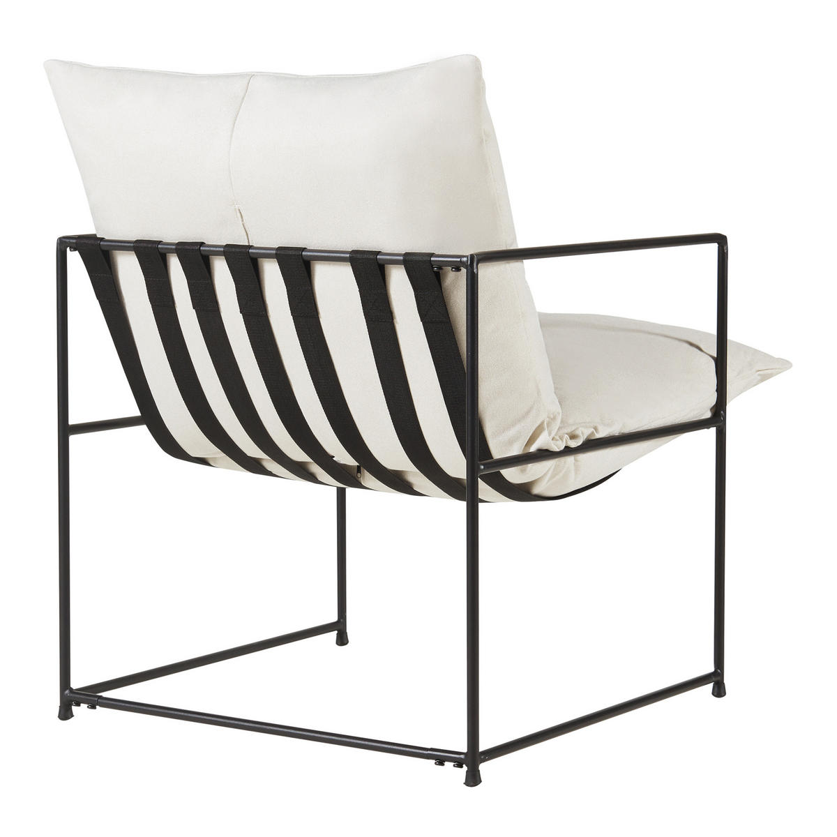 SESSEL Utsjoki - Beige/Schwarz, Textil/Metall (61/90/70cm) - [en.casa]