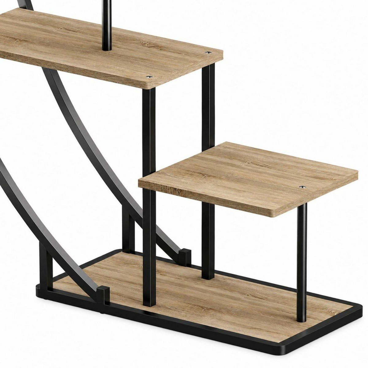PFLANZENREGAL Indoor Blumenregal 170 cm Hoch Metall Schwarz Halbrund 96699 Blumentreppe - Schwarz, Metall (95/170/30cm) - DanDiBo